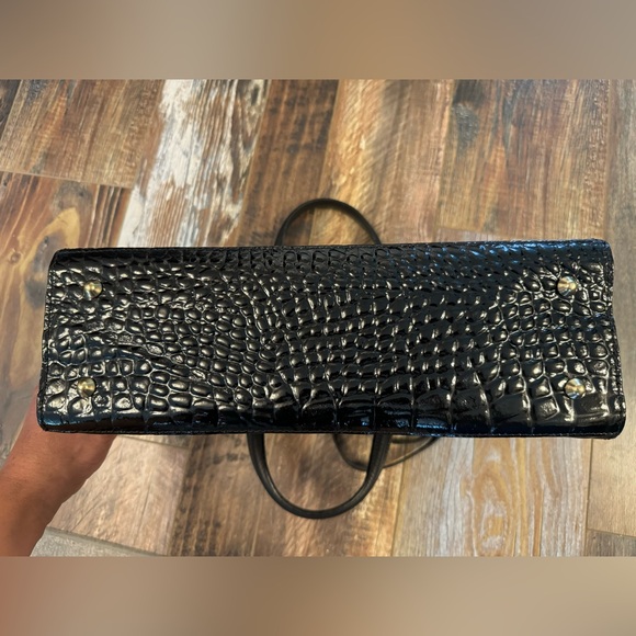 Handbag Purse Black Patent Croco embossed by Roberto Uggari of Italy - Picture 3 of 12